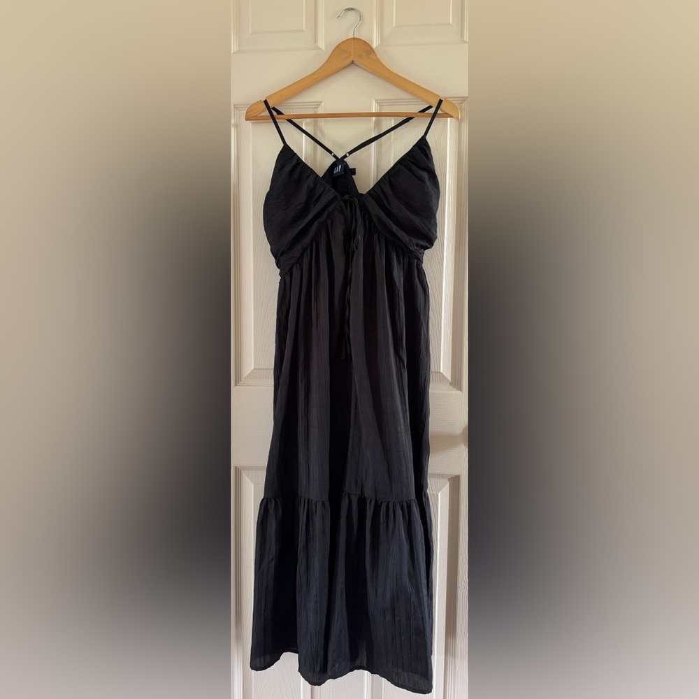 Tie-Front Ruffle Hem Maxi Dress